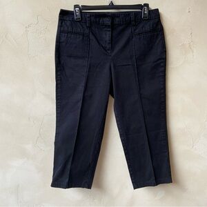 CATO Black Flat Front Pleated Dress Capris Size 8